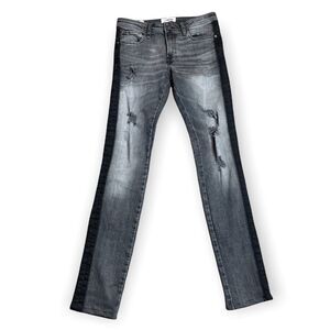 Jack & Jones Liam Skinny fit grey/black distress Jeans size 27 new witho…